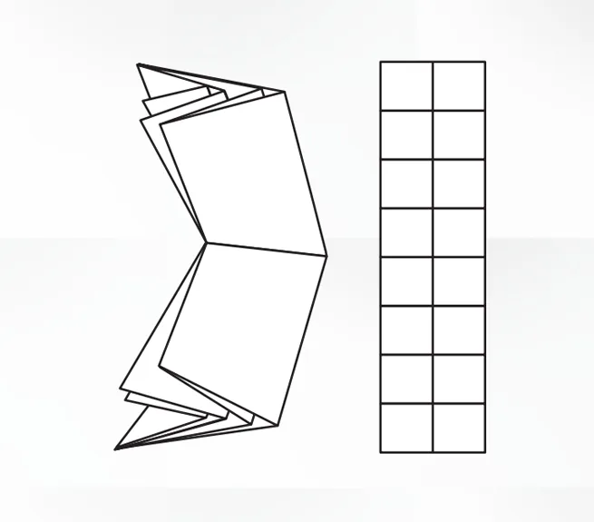 6 buckles + 1 knife paper fold diagram