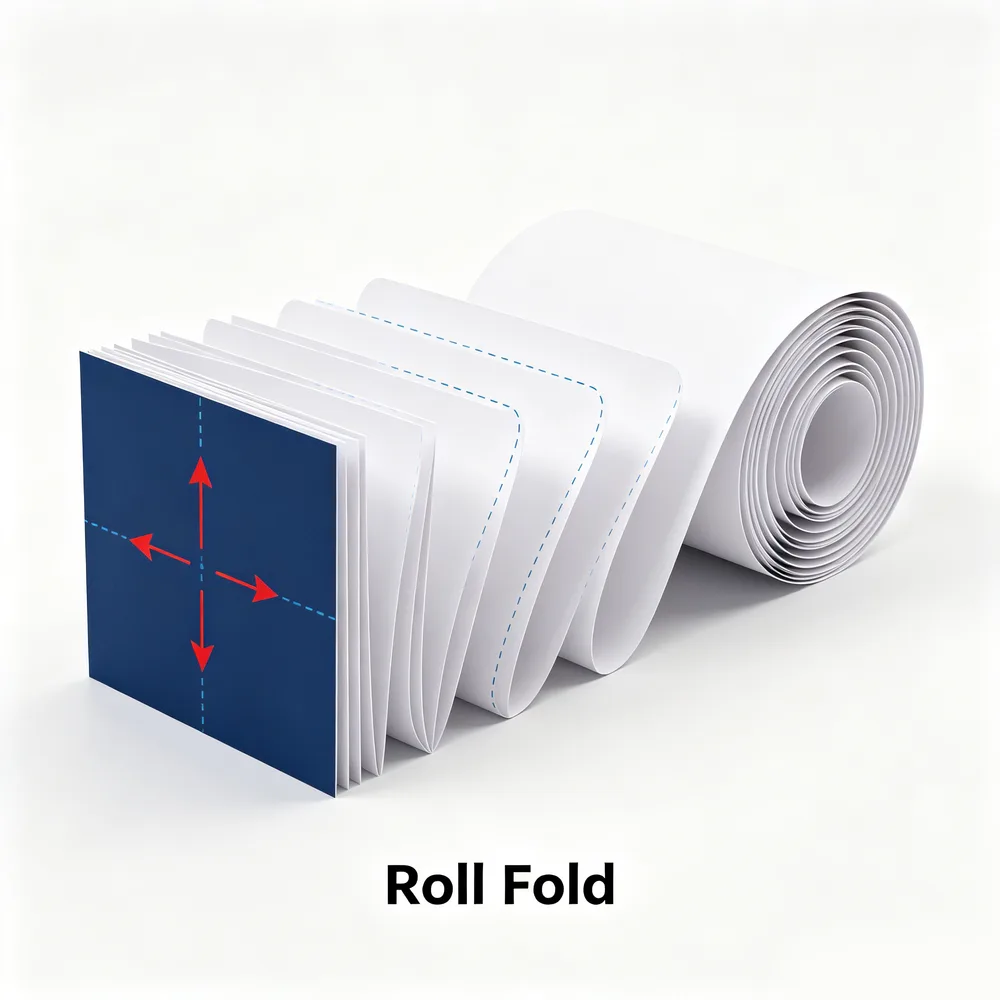 Roll fold fold pattern